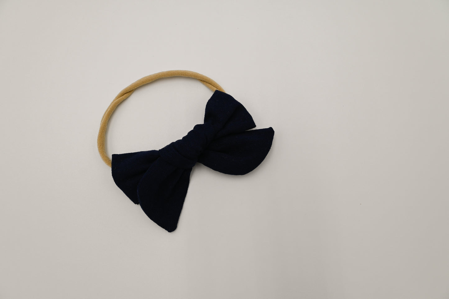 Ivy Linen Hair Bow - Navy