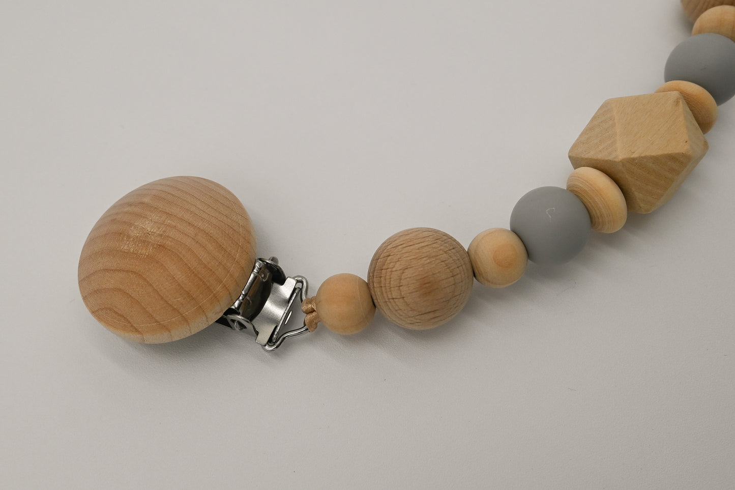 Handmade Natural Wood Silicone Pacifier Clip