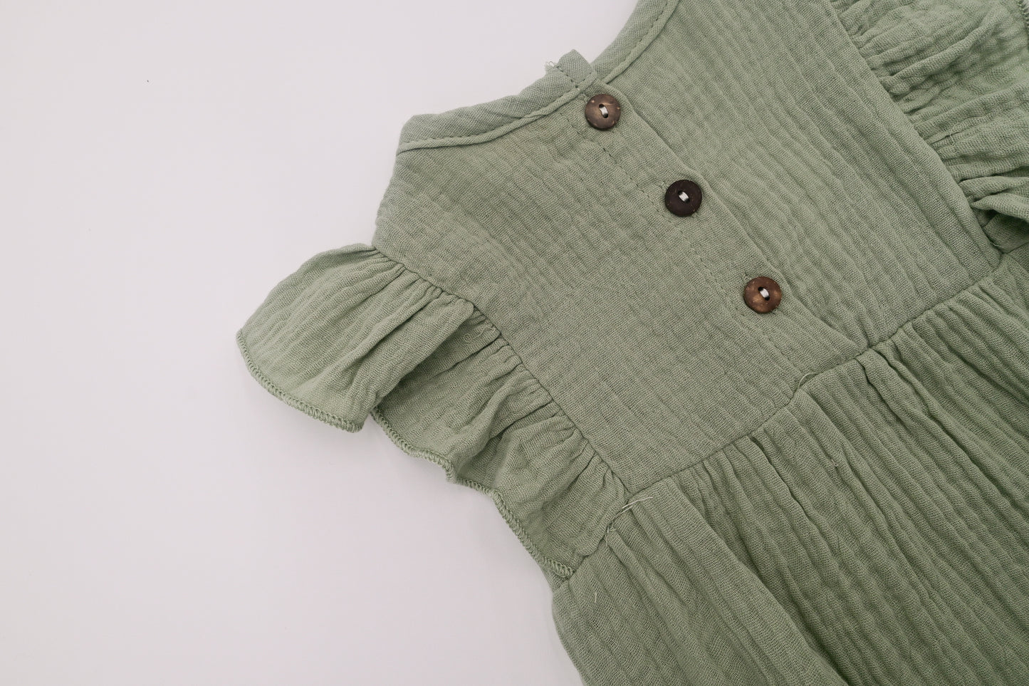 Muslin Romper Flutter Sleeve - Sage