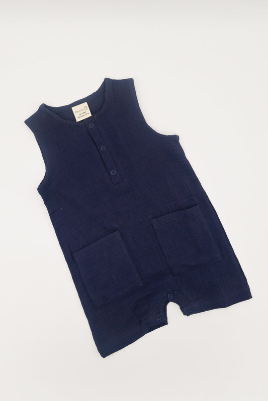 Charlie Cotton Romper - Navy