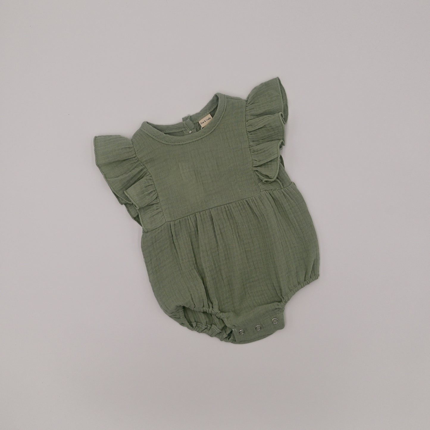 Muslin Romper Flutter Sleeve - Sage