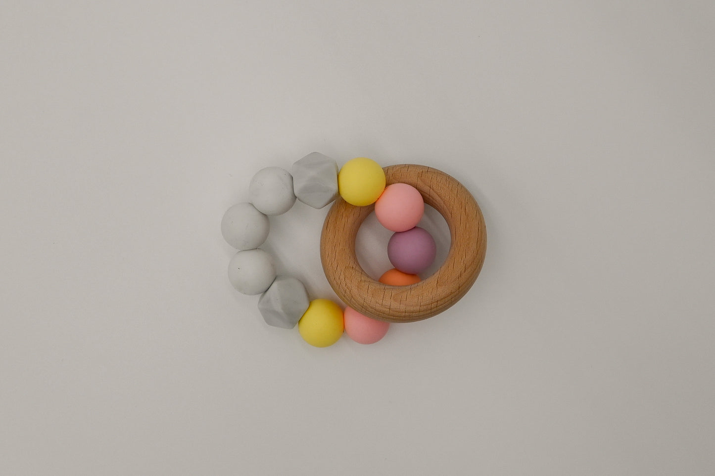 Beech Wood & Silicone Teether - Rainbow