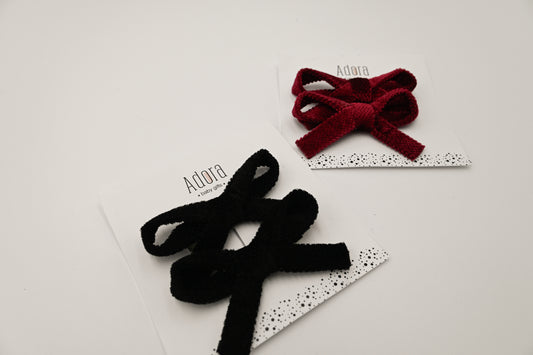 Velvet Ribbon Bow Set [2 Colors]