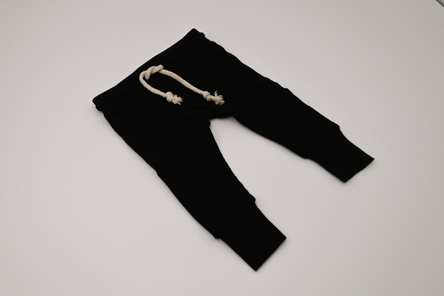 Ribbed Joggers - Black