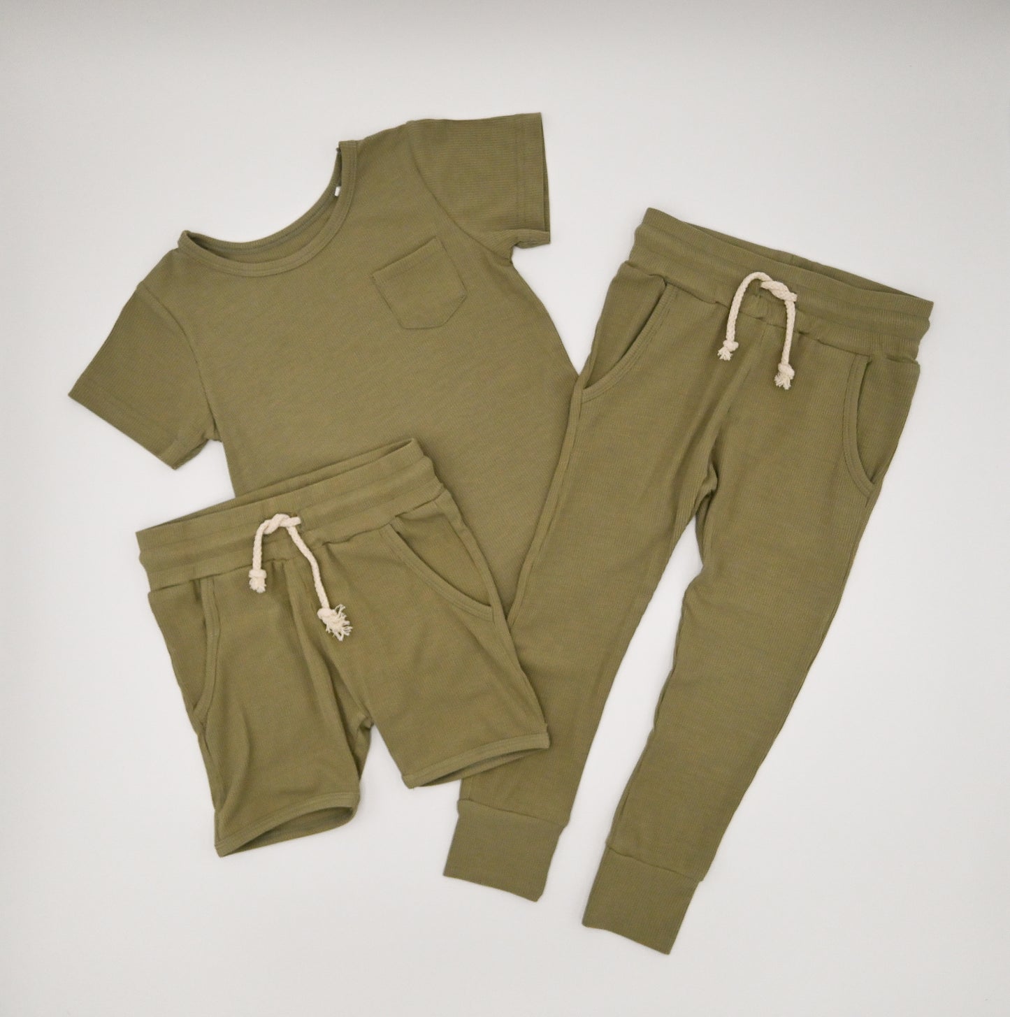 Ribbed Short Set - Avocado