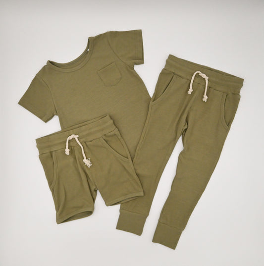 Ribbed Joggers - Avocado