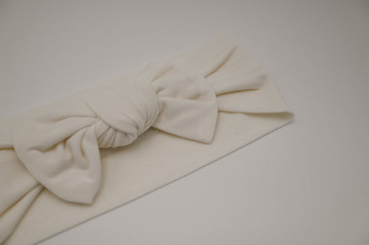 Headband Bow - White