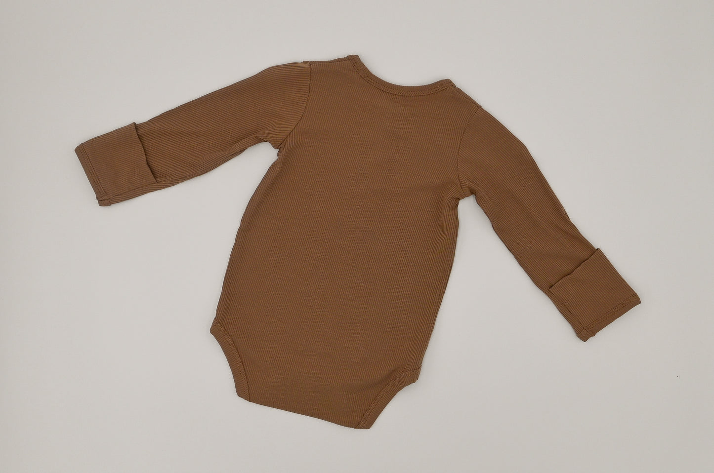 Long Sleeve Ribbed Bodysuit - Mocha