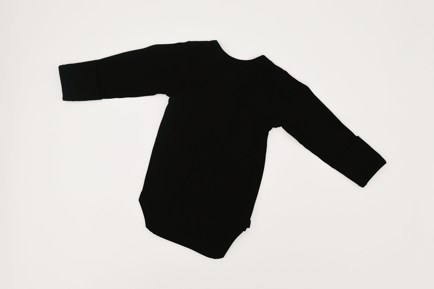 Long Sleeve Ribbed Bodysuit - Black