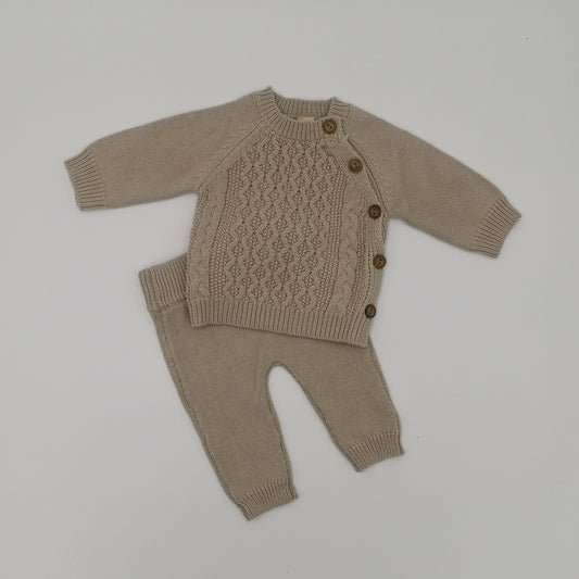 Sasha Cotton Knit Set - Taupe